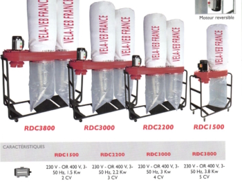 ASPIRATEURS VELA VEB RDC 1500-2200-3000-3800